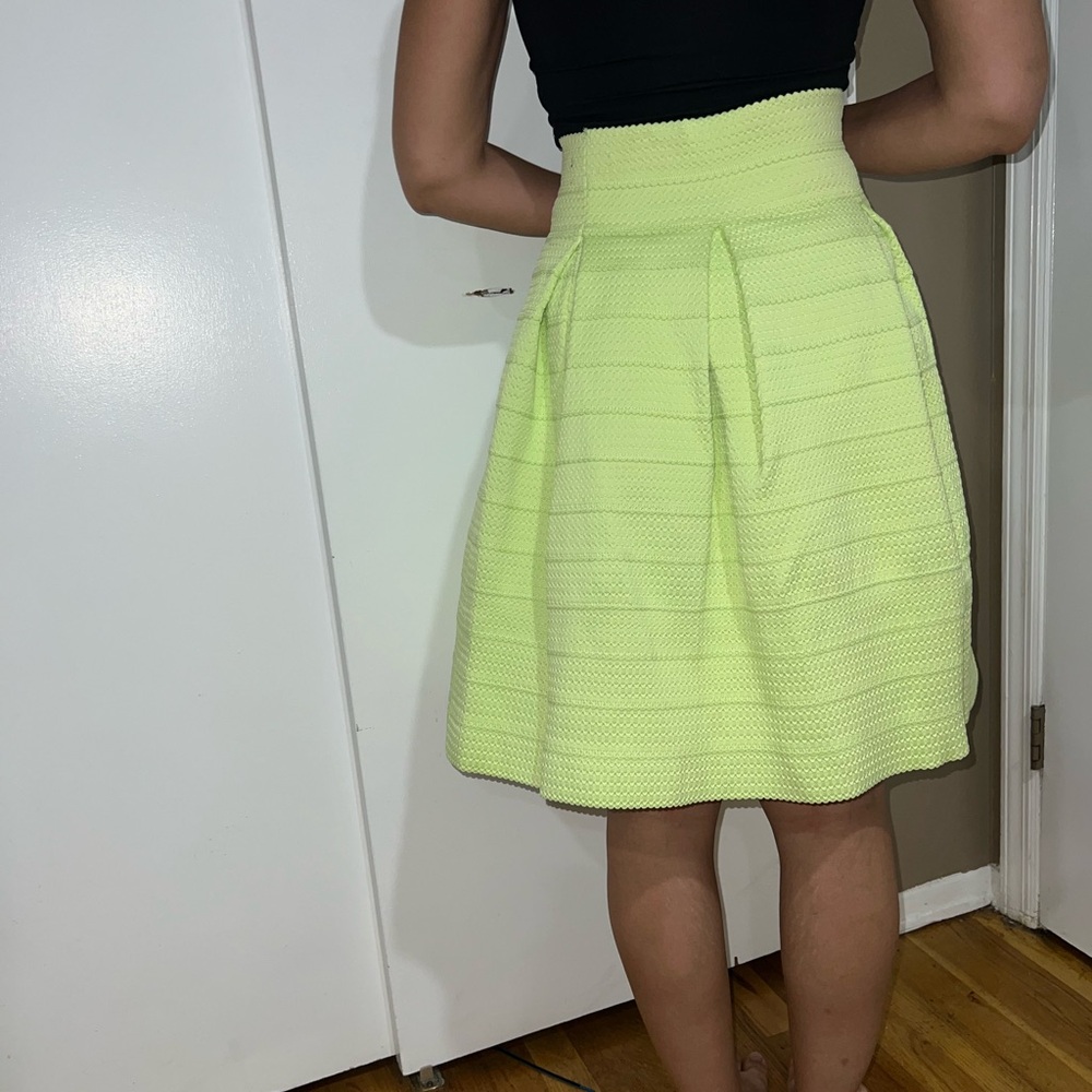Women's Lime Green Pleated Skirt